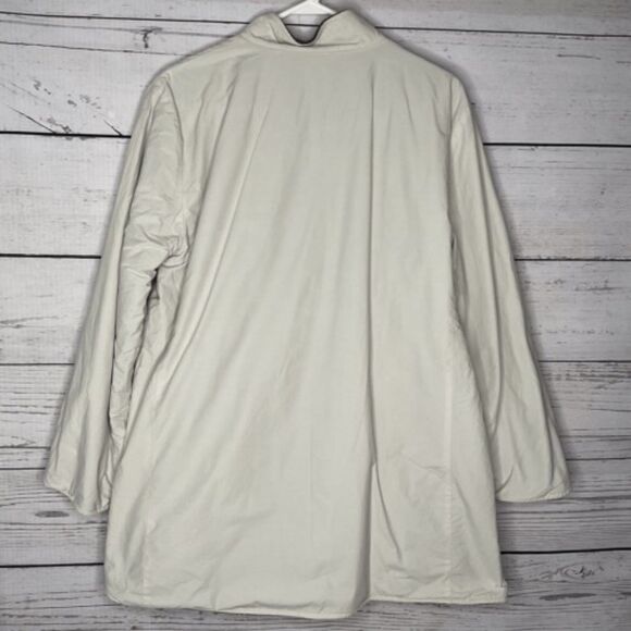 Eileen Fisher Full Zip Fleece Lined Jacket Women Size M Light Beige Soft Neutral - Picture 10 of 11
